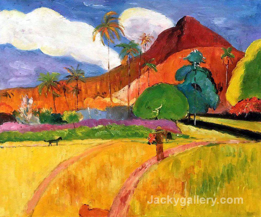 Tahitian Mountains by Paul Gauguin paintings reproduction